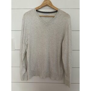 Old Navy Sweater Mens Large‎ Heather Gray V-Neck Pullover Cotton Blend Knit